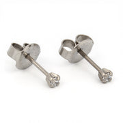 2MM Cubic Zirconia Allergy-free Stainless Steel (Self Piercer) Ear Stud